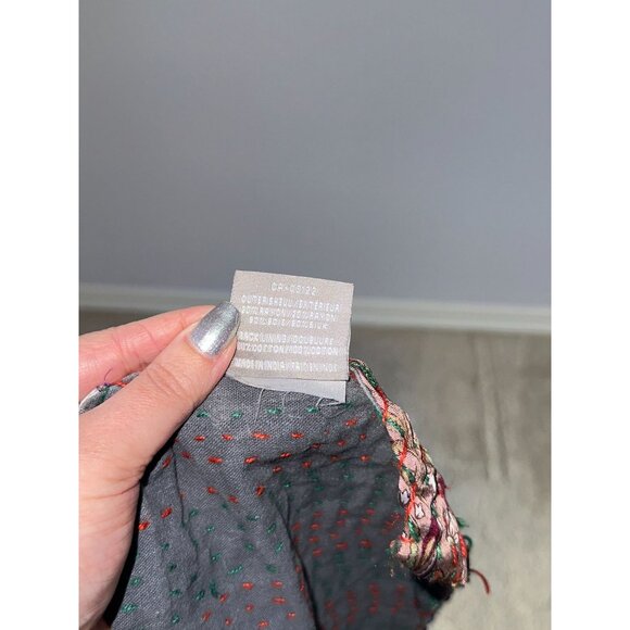 Taj Hotel Kantha Colorful Patchwork Silk Rayon Throw Blanket 62x84 - Picture 5 of 10